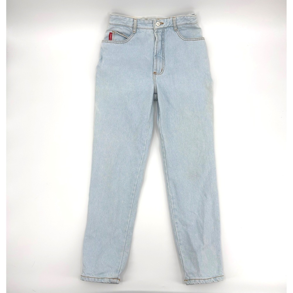 Bongo Vintage 90s High Waisted Tapered Leg Light‎ Wash Jeans Size 9 Made in USA
